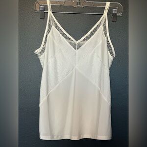 White House Black Market White Lace-Trim Slip